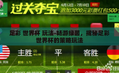 足彩 世界杯 玩法-畅游绿茵，揭秘足彩世界杯的策略玩法