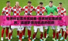 世界杯彩票开奖结果-世界杯彩票的世界，追逐梦想与机遇的狂欢
