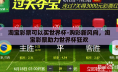 淘宝彩票可以买世界杯-购彩新风向，淘宝彩票助力世界杯狂欢