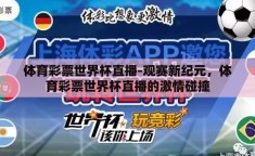 体育彩票世界杯直播-观赛新纪元，体育彩票世界杯直播的激情碰撞