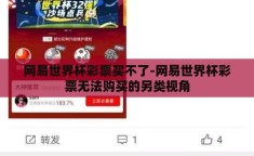 网易世界杯彩票买不了-网易世界杯彩票无法购买的另类视角