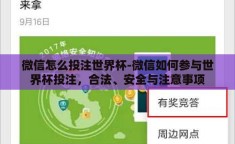 微信怎么投注世界杯-微信如何参与世界杯投注，合法、安全与注意事项