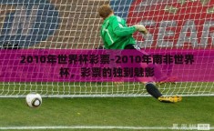 2010年世界杯彩票-2010年南非世界杯，彩票的独到魅影
