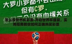 怎么投世界杯彩票-开启世界杯盛宴，实用指南教你如何正确购买彩票
