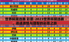世界杯预选赛 彩票-2023世界杯预选赛，追逐激情与理智的彩票之旅