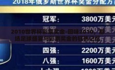 2010世界杯彩票奖金-回味2010，那场足球盛宴与彩票奖金的狂热记忆