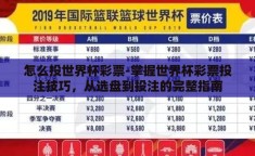 怎么投世界杯彩票-掌握世界杯彩票投注技巧，从选盘到投注的完整指南