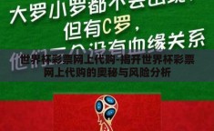 世界杯彩票网上代购-揭开世界杯彩票网上代购的奥秘与风险分析