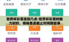 世界杯彩票卖到几点-世界杯彩票的魅力时刻，揭秘售卖截止时间那些事
