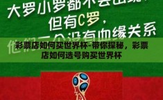 彩票店如何买世界杯-带你探秘，彩票店如何选号购买世界杯