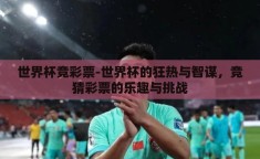 世界杯竞彩票-世界杯的狂热与智谋，竞猜彩票的乐趣与挑战
