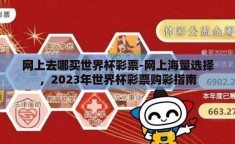 网上去哪买世界杯彩票-网上海量选择，2023年世界杯彩票购彩指南