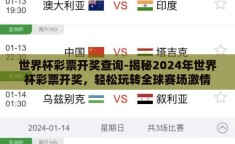 世界杯彩票开奖查询-揭秘2024年世界杯彩票开奖，轻松玩转全球赛场激情