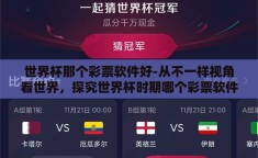 世界杯那个彩票软件好-从不一样视角看世界，探究世界杯时期哪个彩票软件更佳
