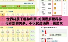 世界杯属于哪种彩票-如何理解世界杯与彩票的关系，不仅仅是偶然，更是文化的共鸣