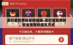 支付宝世界杯怎样赌球-支付宝世界杯，安全理智的娱乐方式