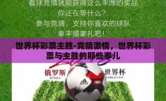 世界杯彩票主胜-竞猜激情，世界杯彩票与主胜的那些事儿
