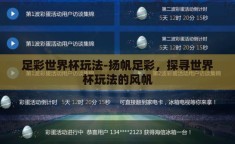 足彩世界杯玩法-扬帆足彩，探寻世界杯玩法的风帆
