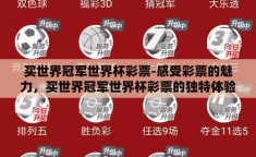 买世界冠军世界杯彩票-感受彩票的魅力，买世界冠军世界杯彩票的独特体验