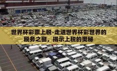 世界杯彩票上税-走进世界杯彩世界的税务之窗，揭示上税的奥秘