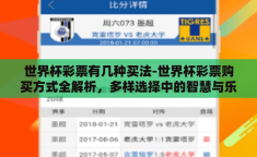 世界杯彩票有几种买法-世界杯彩票购买方式全解析，多样选择中的智慧与乐趣