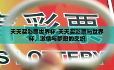 天天买彩票世界杯-天天买彩票与世界杯，激情与梦想的交织