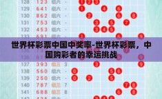 世界杯彩票中国中奖率-世界杯彩票，中国购彩者的幸运挑战