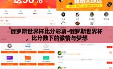 俄罗斯世界杯比分彩票-俄罗斯世界杯，比分数下的激情与梦想