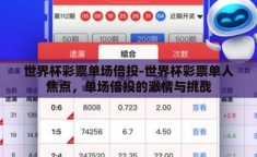 世界杯彩票单场倍投-世界杯彩票单人焦点，单场倍投的激情与挑战