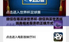 微信在哪买球世界杯-微信购买世界杯球赛相关服务的正确方式