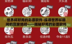 世界杯好用的彩票软件-探寻世界杯期间的赢家绝招——揭秘好用的彩票软件