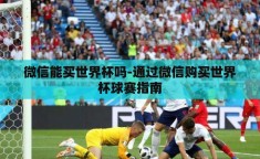 微信能买世界杯吗-通过微信购买世界杯球赛指南