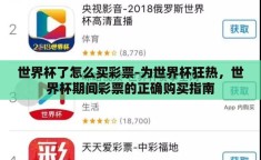 世界杯了怎么买彩票-为世界杯狂热，世界杯期间彩票的正确购买指南