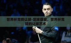 世界杯竞猜让球-足球盛宴，世界杯竞猜的让球艺术