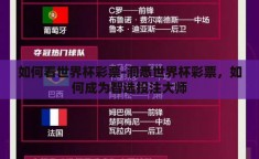 如何看世界杯彩票-洞悉世界杯彩票，如何成为智选投注大师