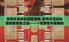 世界杯足球彩票胜其他-世界杯足球彩票的胜其他之谜——一场激情与策略的较量