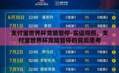 支付宝世界杯竞猜暂停-实证观照，支付宝世界杯竞猜暂停的背后思考