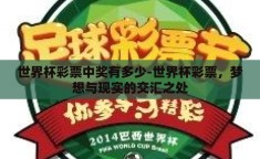 世界杯彩票中奖有多少-世界杯彩票，梦想与现实的交汇之处