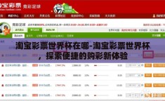 淘宝彩票世界杯在哪-淘宝彩票世界杯，探索便捷的购彩新体验