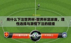 用什么下注世界杯-世界杯足球赛，理性选择与激情下注的碰撞