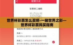 世界杯彩票怎么买啊-一睹世界之彩— 世界杯彩票购买指南