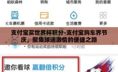 支付宝买世界杯积分-支付宝购车界节庆，聚集球迷激情的便捷之路