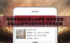 世界杯足球彩票app停售-世界杯足球彩票app暂停运营的背后与影响洞察