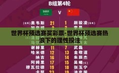 世界杯预选赛买彩票-世界杯预选赛热浪下的理性投注