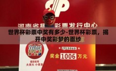 世界杯彩票中奖有多少-世界杯彩票，揭开中奖彩梦的面纱