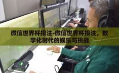 微信世界杯投注-微信世界杯投注，数字化时代的娱乐与挑战