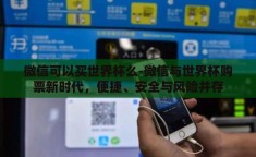 微信可以买世界杯么-微信与世界杯购票新时代，便捷、安全与风险并存