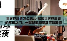 世界杯彩票怎么玩儿-解锁世界杯彩票的欢乐之门，一款既能观赛又可赢取惊喜的玩法指南