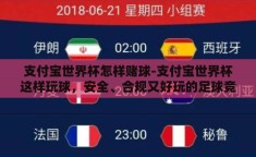 支付宝世界杯怎样赌球-支付宝世界杯这样玩球，安全、合规又好玩的足球竞猜体验