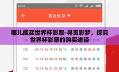 哪儿能买世界杯彩票-寻觅彩梦，探究世界杯彩票的购买途径